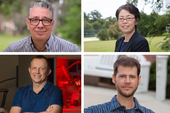 TOP: Vladimir Dobrosavljevic and Hui Li. Bottom: Michael Shatruk and Jon Maner