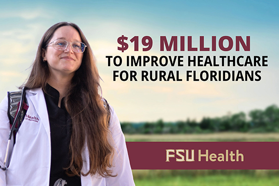 College of Med student standing in a field of grass with trees and sky blurred in the background